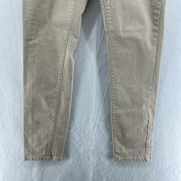 Old Navy Rockstar Jeans Women's Sz 8 Khaki Beige White Polka Dot Skinny Stretch - Picture 7 of 10